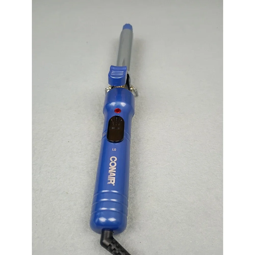 Conair Blue Curling Iron Chrome Barrel High Low Heat Settings Hair Stylist Tool